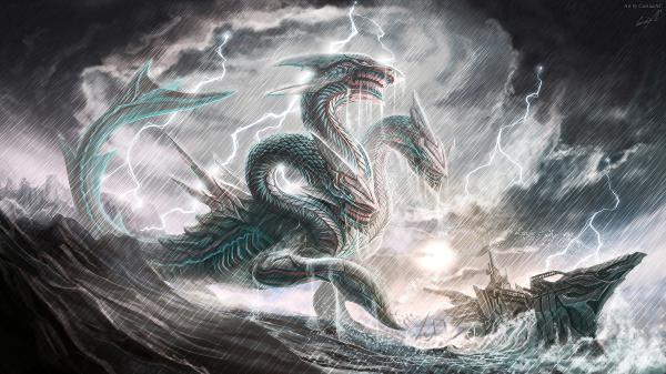 Free fantasy sea monster 4k hd wallpaper download