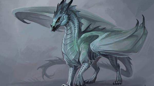 Free fantasy white dragon painting 4k hd dreamy wallpaper download