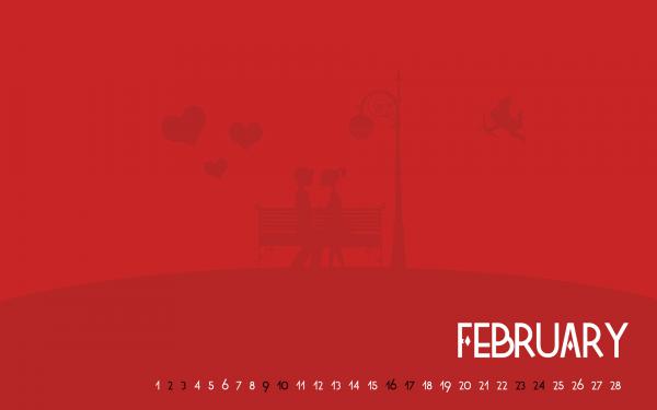 Free february valentine calendar wallpaper download