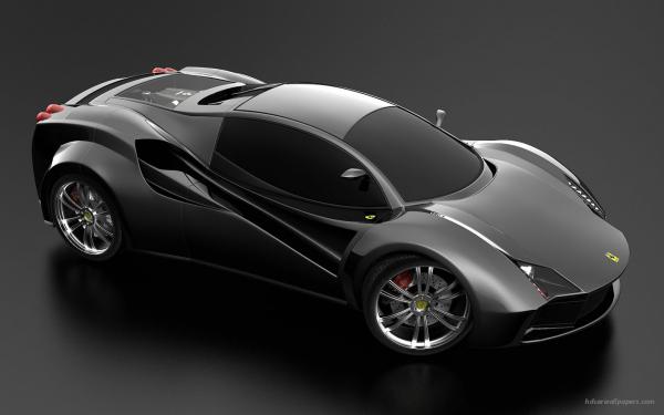 Free ferrari black concept wallpaper download