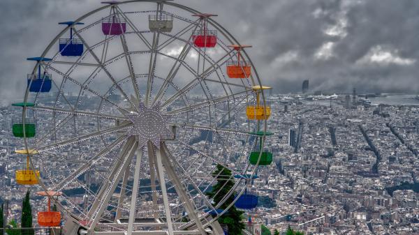 Free ferris wheel amusement park barcelona catalonia hd travel wallpaper download