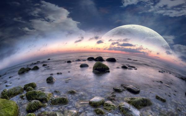 Free fisheye beach dreamy world wallpaper download