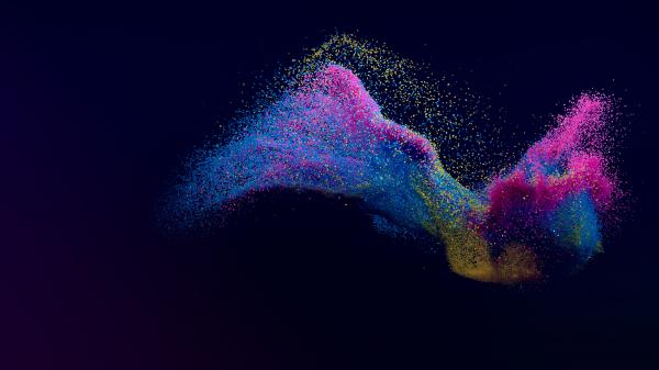 Free flying colorful particles wallpaper download