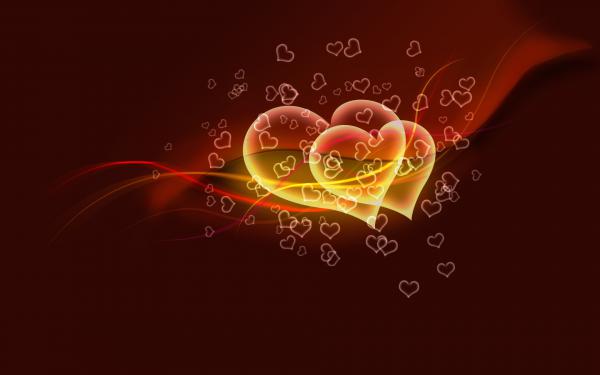 Free flying hearts wallpaper download