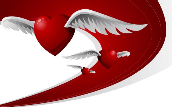 Free flying love hearts wallpaper download