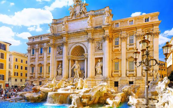 Free fontana di trevi rome italy wallpaper download