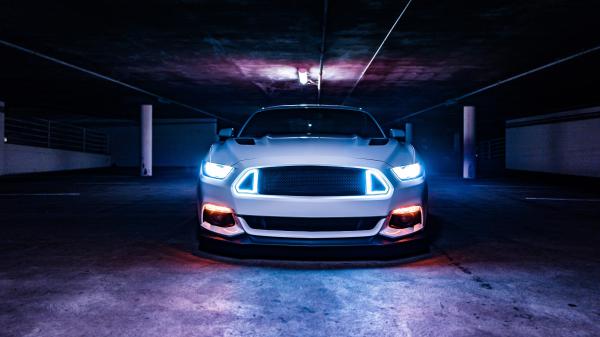 Free ford mustang neon lights 5k wallpaper download