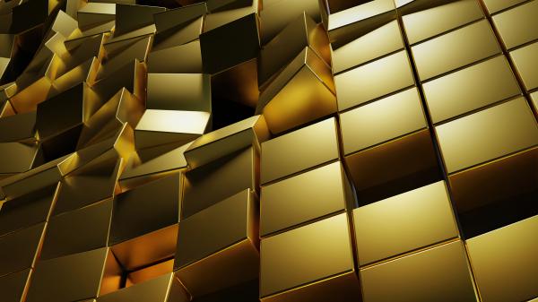 Free gold 3d cubes 4k hd abstract wallpaper download