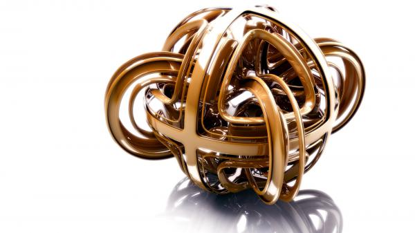 Free golden 3d circle hd abstract wallpaper download