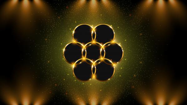 Free golden circles 4k wallpaper download