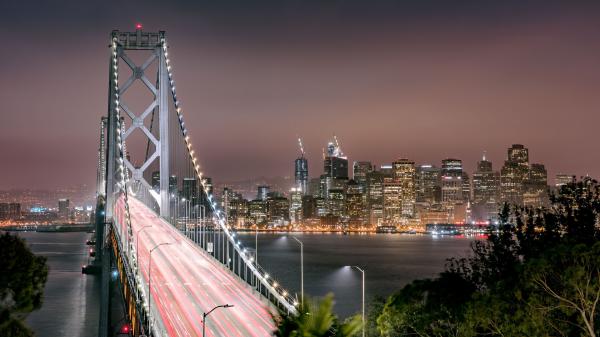 Free golden gate bridge at night wallpaper download