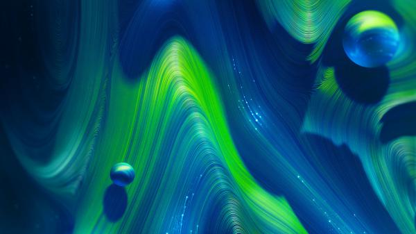 Free green abstract shapes wallpaper download