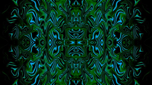 Free green blue fractal digital art hd abstract wallpaper download