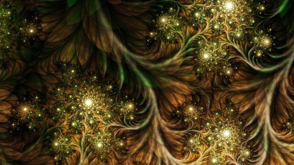 Free green brown glittering fractal abstract hd abstract wallpaper download