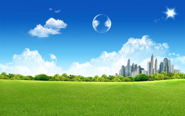 Free green city wallpaper download