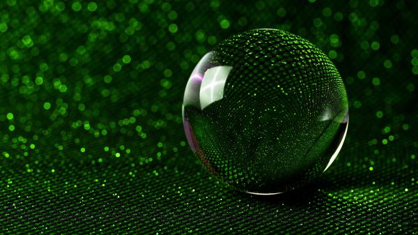 Free green glass sphere 5k wallpaper download