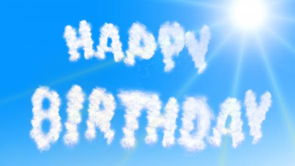 Free happy birthday clouds wallpaper download