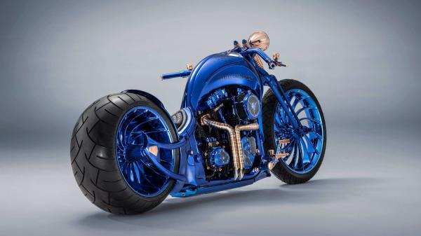 Free harley davidson blue edition 4k hd wallpaper download