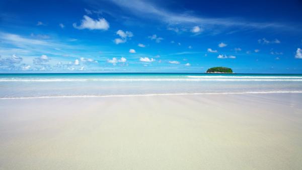 free hd sky blue beach wallpaper download