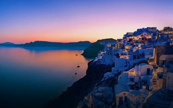 Free hellenic aegean island of santorini wallpaper download