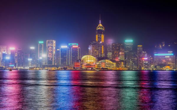 Free hong kong nighscape 4k wallpaper download