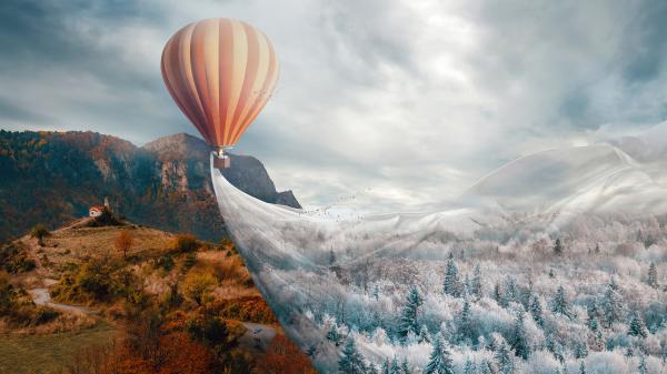 Free hot air balloon fantasy 4k wallpaper download