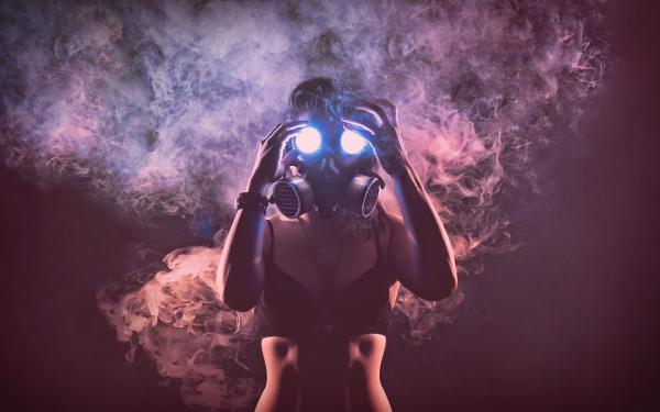 Free hot girl gas mask wallpaper download