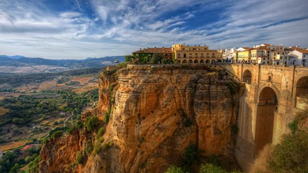 Free house on top of andalusia mountain rock spain hd travel wallpaper download