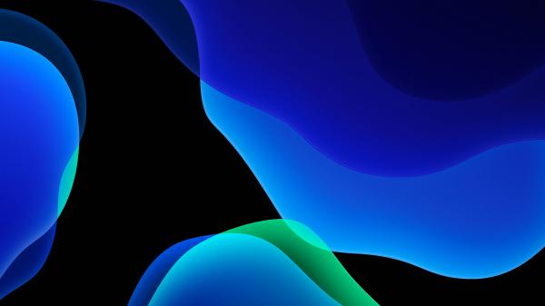 Free ios 13 ipados dark mode blue wallpaper download