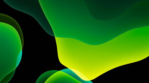 Free ios 13 ipados green dark mode 4k wallpaper download