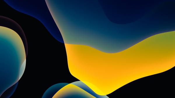 Free ios 14 ipados blue and yellow stock 4k hd abstract wallpaper download