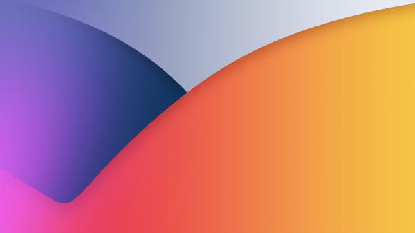 Free ios 14 stock blue and orange 4k hd abstract wallpaper download