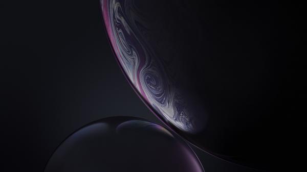 Free iphone xr stock dark bubbles wallpaper download