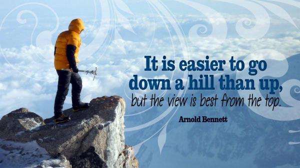 Free it is easier to go down a hill than up hd motivational wallpaper download