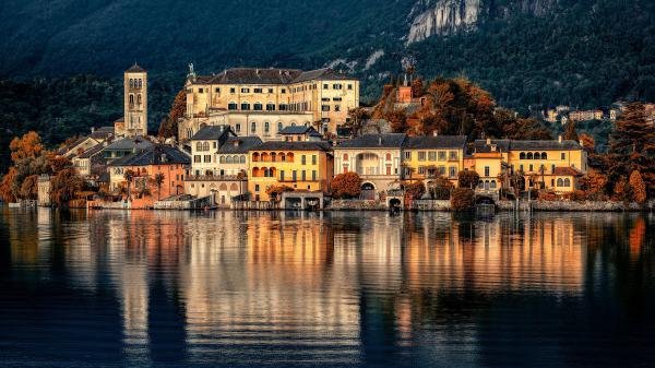 Free italy lake building house orta piedmont san giulio island hd travel wallpaper download