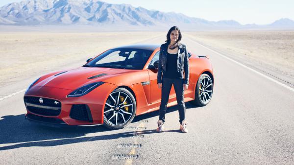 Free jaguar f type michelle rodriguez 4k 8k wallpaper download