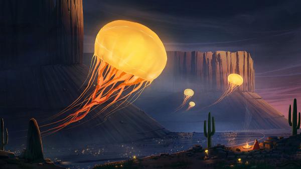 Free jellyfish fantasy 4k 3 wallpaper download