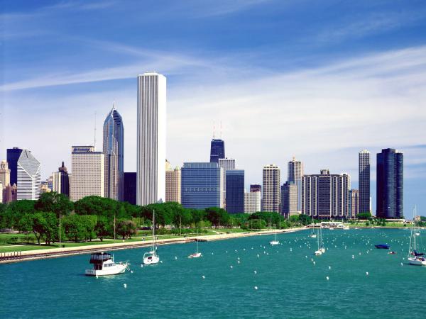 Free lake michigan chicago skyline wallpaper download