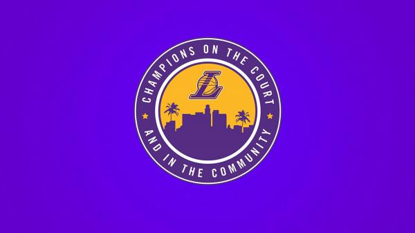 Free lakers champions of the court and in the community logo basketball hd sports wallpaper download