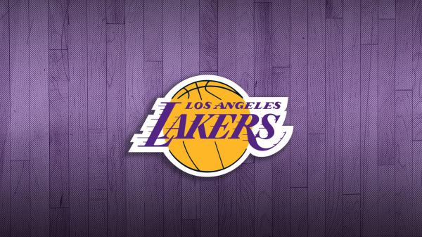 Free lakers logo in light amethyst background basketball hd sports wallpaper download