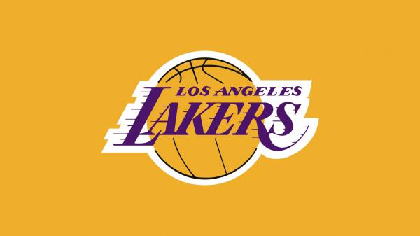 Free lakers logo in yellow background basketball hd sports wallpaper download