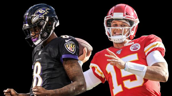 Free lamar jackson is wearing black sports dress with another player in black background sprint football hd sports wallpaper download