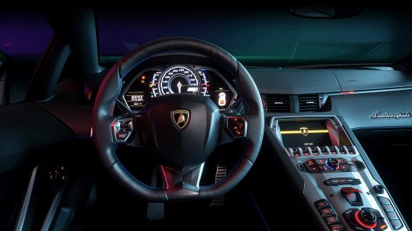 Free lamborghini aventador interior cgi wallpaper download