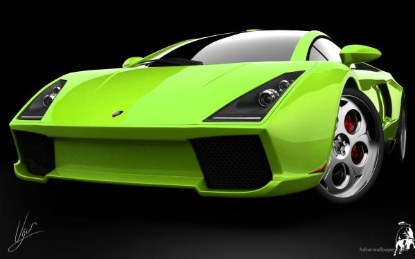 Free lamborghini green concept wallpaper download