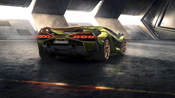 Free lamborghini sian 2019 rear 4k 8k wallpaper download