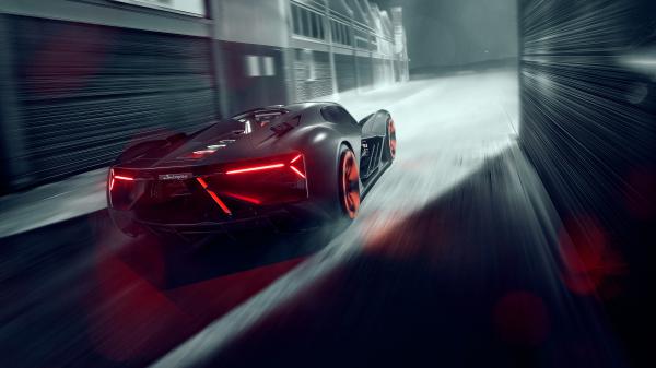 Free lamborghini terzo millennio rear view 5k wallpaper download