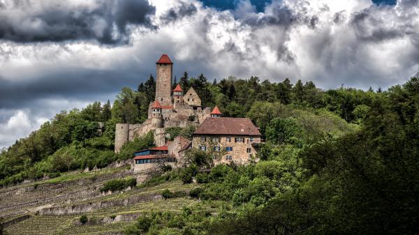 Free landscape of baden wurttemberg building castle under cloudy sky hd travel wallpaper download