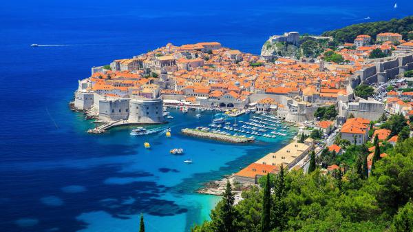 Free landscape view of city coast croatia dubrovnik sea hd travel wallpaper download