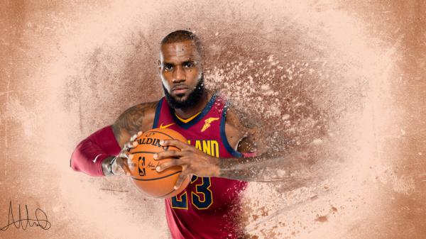 Free lebron james is holding basketball with two hands wearing red sports dress hd sports wallpaper download