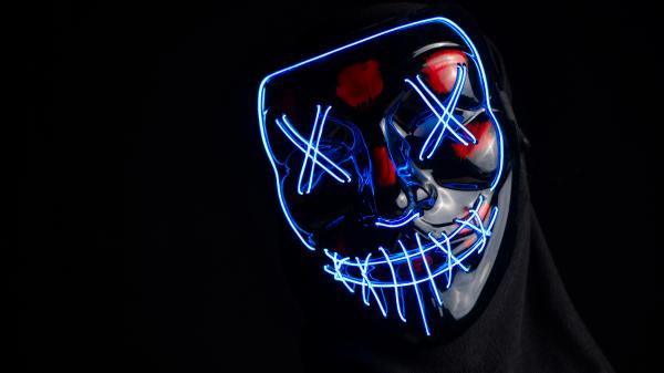 Free led mask 5k wallpaper download